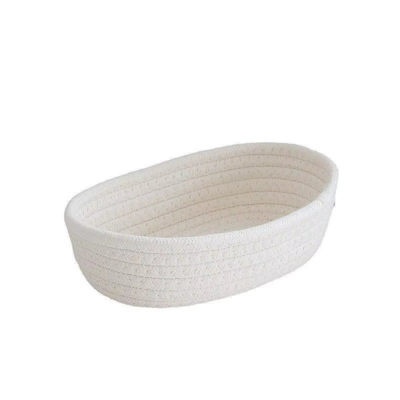 면 끈 수납함 Nordic Cotton Rope Woven Storage Baskets Organize Boxs Desktop Sundries Organize Basket Sundries Key Cosmetics Storage