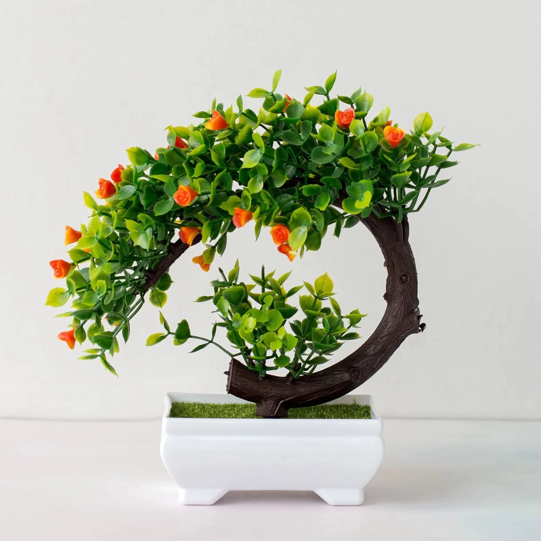 Artificial Plants Bonsai Simulated Tree Potted Plants Fake Flowers Table Potted Ornaments