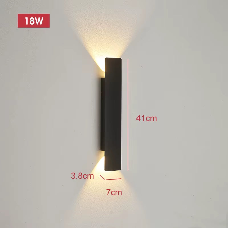 Modern Led Waterproof Outdoor up down Wall Lamp IP65 Aluminum 18W LED Wall Light Indoor Decorated Wall Sconce