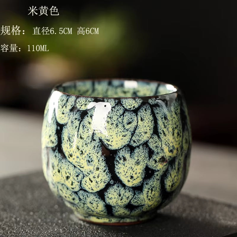 Japanese Style Ceramic Tea Cup with Unique Pattern Kiln Transformation Espresso Coffee Mug for Kung Fu Tea Wine Drinkware