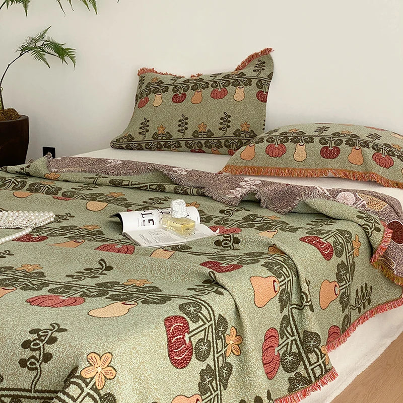 Ultra soft 4-layer cotton gauze tassel travel shawl