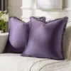 Custom Colorful Soft Washable Tassel Edge Hotel Use Stitching Invisible Zipper Modern Design Pillowcase Cushion Cover