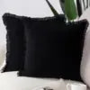 Custom Colorful Soft Washable Tassel Edge Hotel Use Stitching Invisible Zipper Modern Design Pillowcase Cushion Cover