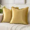 Custom Colorful Soft Washable Tassel Edge Hotel Use Stitching Invisible Zipper Modern Design Pillowcase Cushion Cover