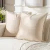 Custom Colorful Soft Washable Tassel Edge Hotel Use Stitching Invisible Zipper Modern Design Pillowcase Cushion Cover