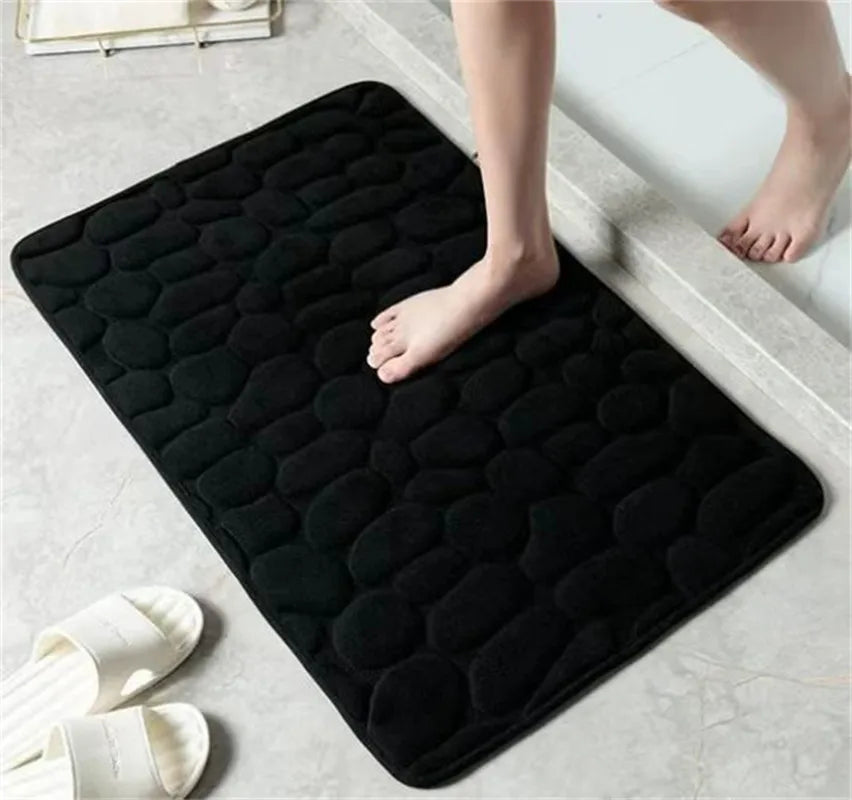 Cobblestone Memory Foam Bath Mat – Non-Slip Bathroom Rug
