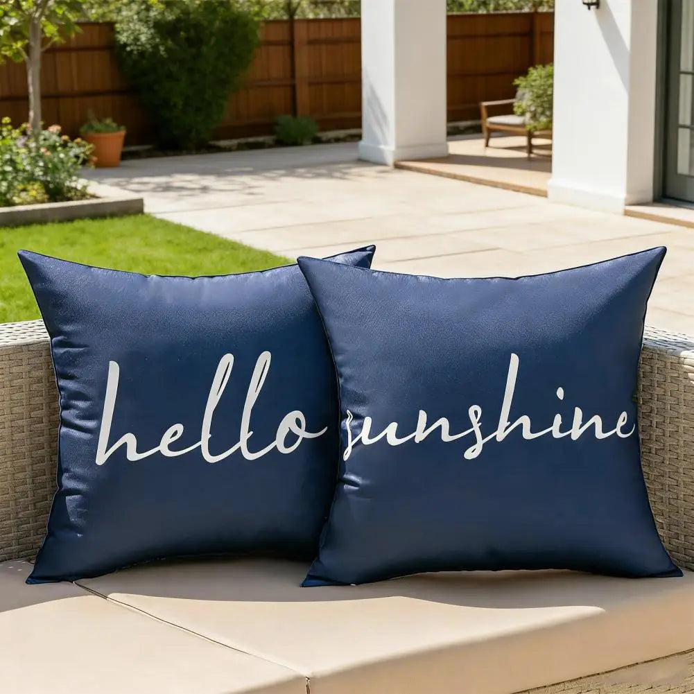 2Pcs Cushion Covers Waterproof Throw Pillow Covers Decorative Square Pillowcases Patio Garden Balcony Indoor Outdoor Use New