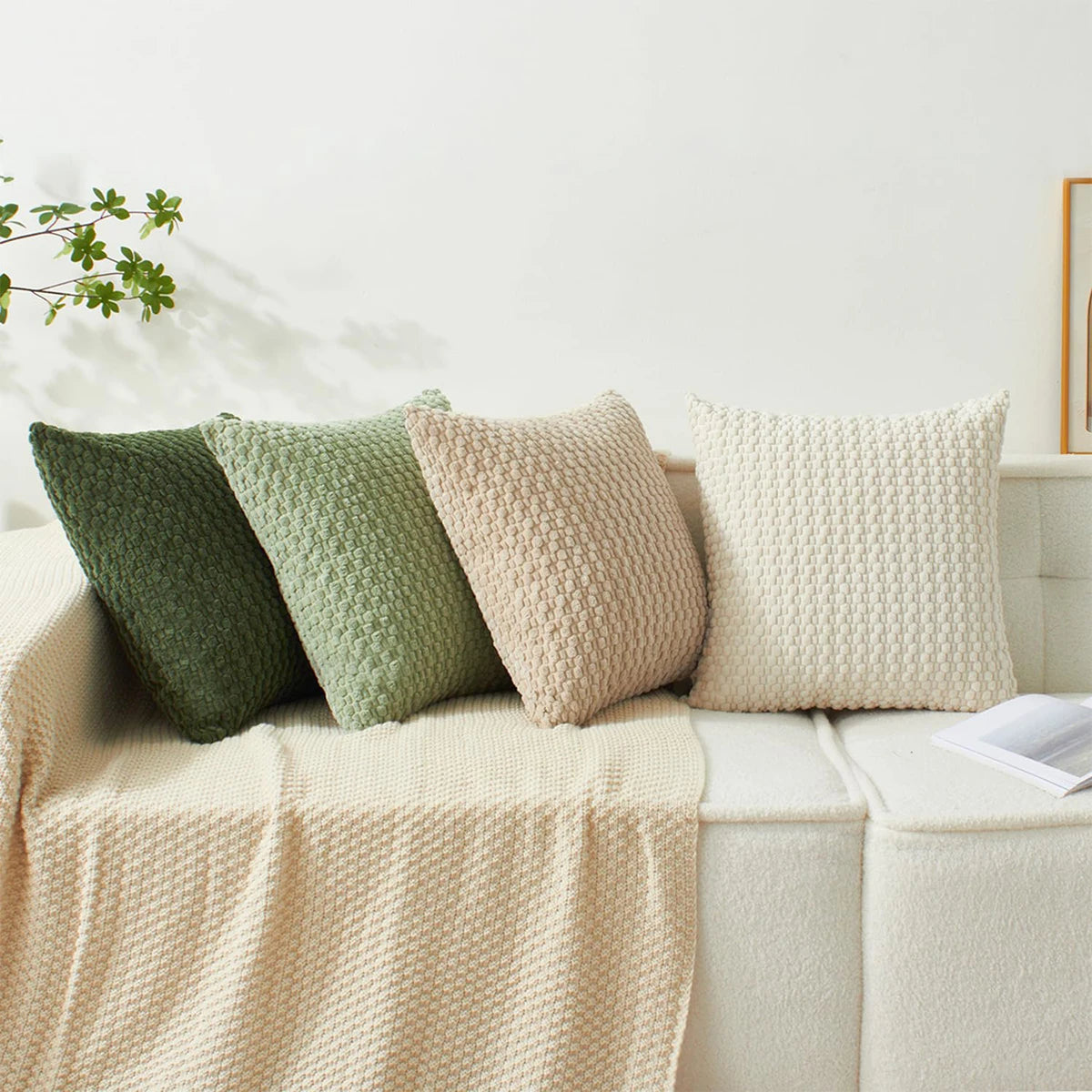 Striped Corduroy Boho Cushion Cover (Double-Sided, Square)