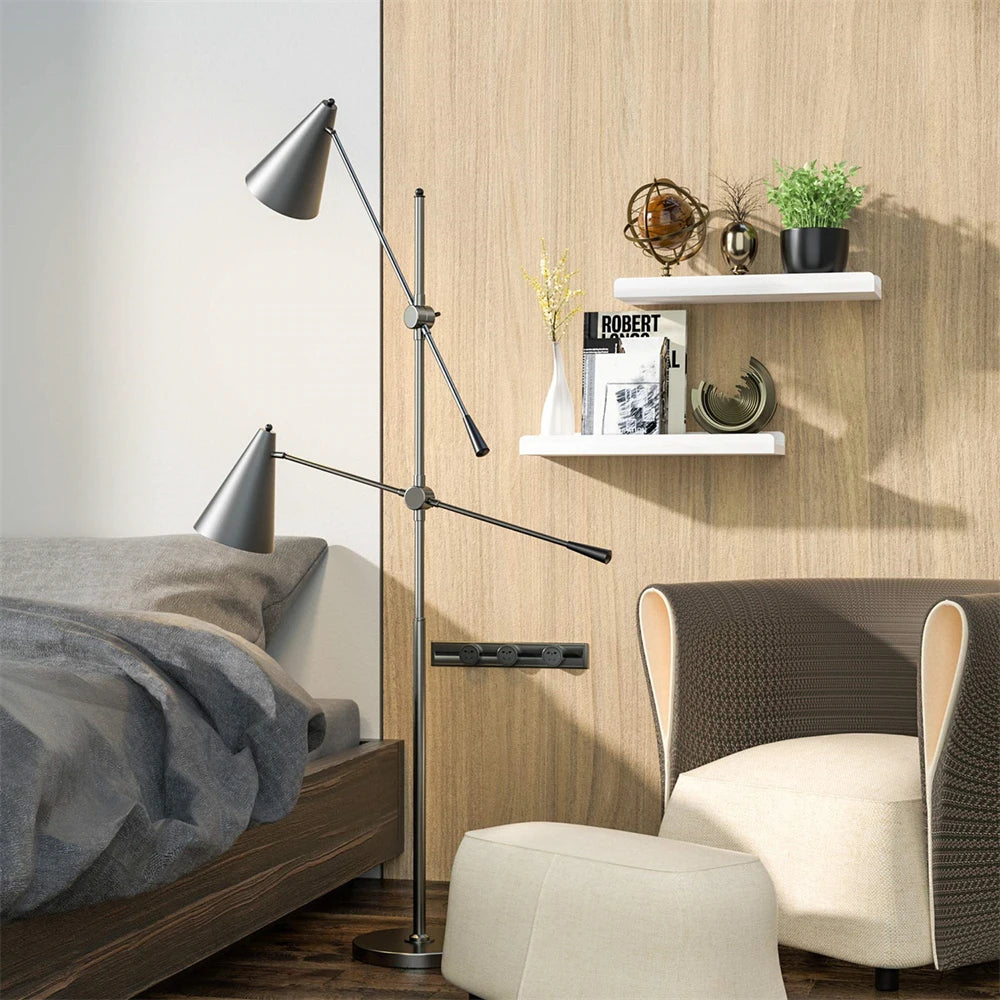 Modern Rustic Floating Wall Shelves (Set of 2)