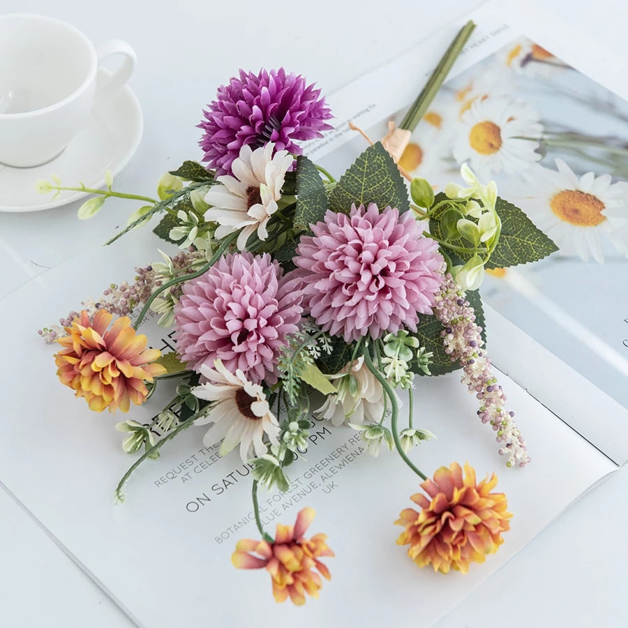 Silk Chrysanthemum Flowers – Bubble Style for DIY Decor & Bouquets