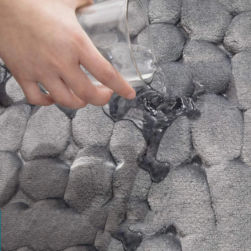 Cobblestone Memory Foam Bath Mat – Non-Slip Bathroom Rug