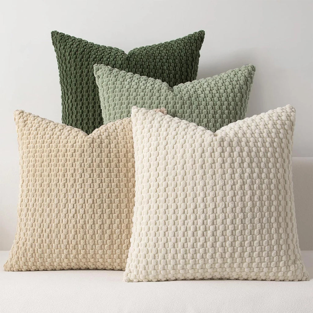Striped Corduroy Boho Cushion Cover (Double-Sided, Square)
