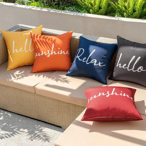 2Pcs Cushion Covers Waterproof Throw Pillow Covers Decorative Square Pillowcases Patio Garden Balcony Indoor Outdoor Use New