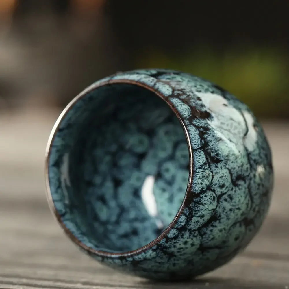 Japanese Style Ceramic Tea Cup with Unique Pattern Kiln Transformation Espresso Coffee Mug for Kung Fu Tea Wine Drinkware