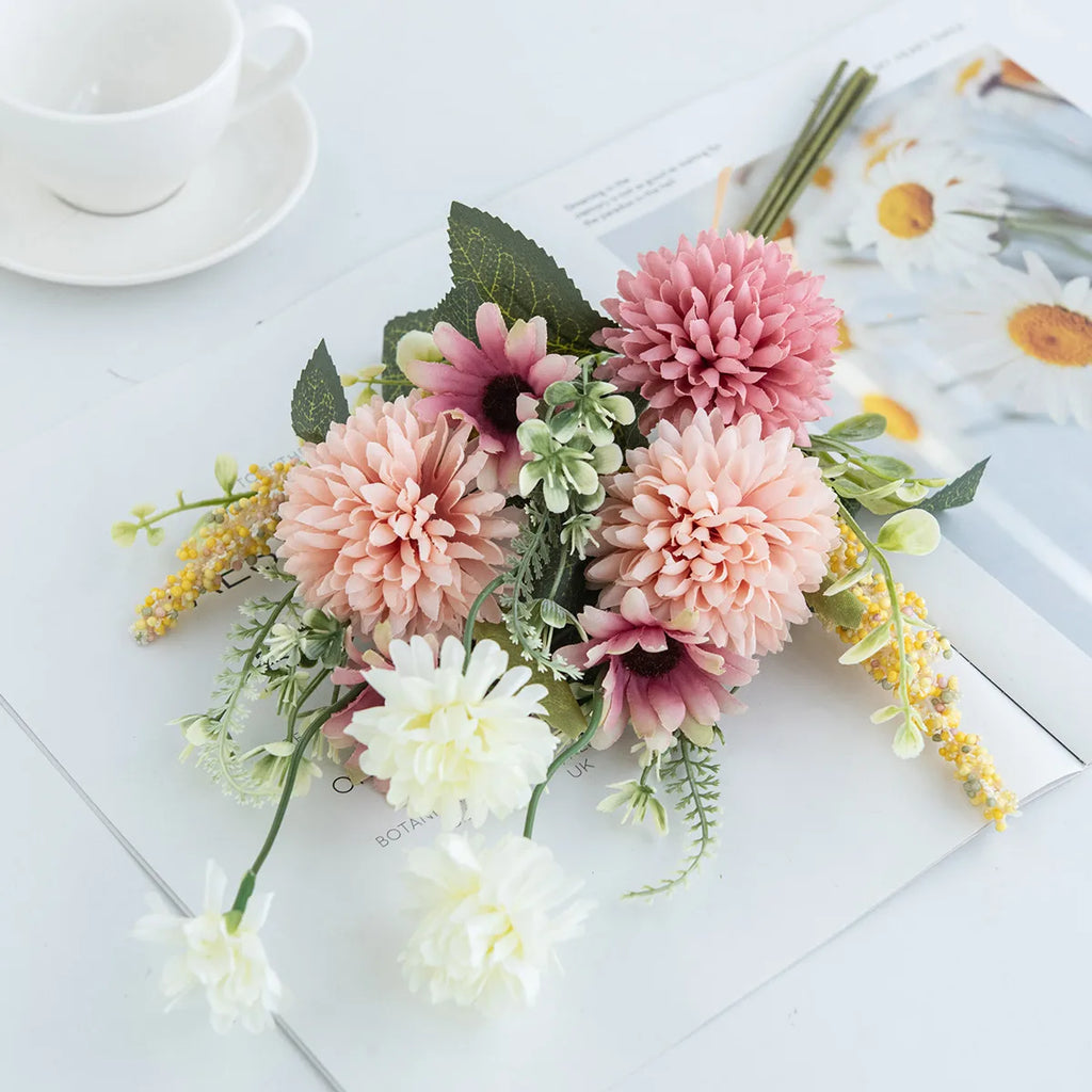 Silk Chrysanthemum Flowers – Bubble Style for DIY Decor & Bouquets