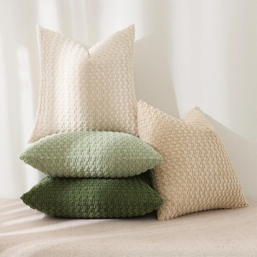 Striped Corduroy Boho Cushion Cover (Double-Sided, Square)