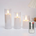 Venuswing Realistic Flameless LED Acrylic Glass Candle Trio