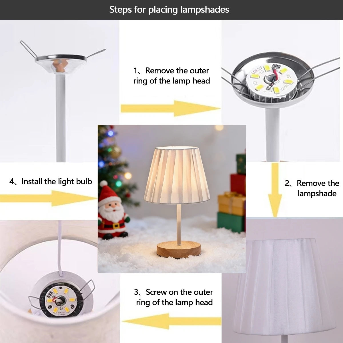 Vintage Wood & Fabric Art Desk Lamp
