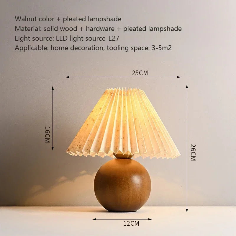 Nordic Table Lamps Ceramics Desk Lights Korean Rattan Bedside Night Light Pleated Lampshade Living Room Home Japanese Lighting