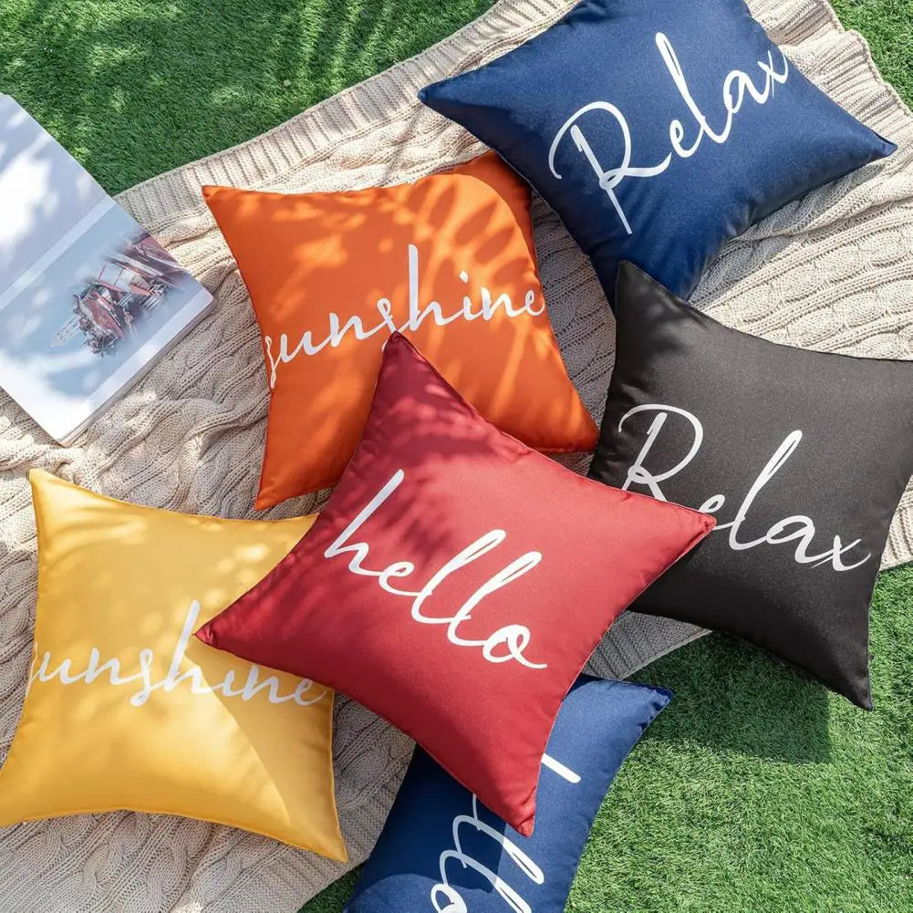 2Pcs Cushion Covers Waterproof Throw Pillow Covers Decorative Square Pillowcases Patio Garden Balcony Indoor Outdoor Use New