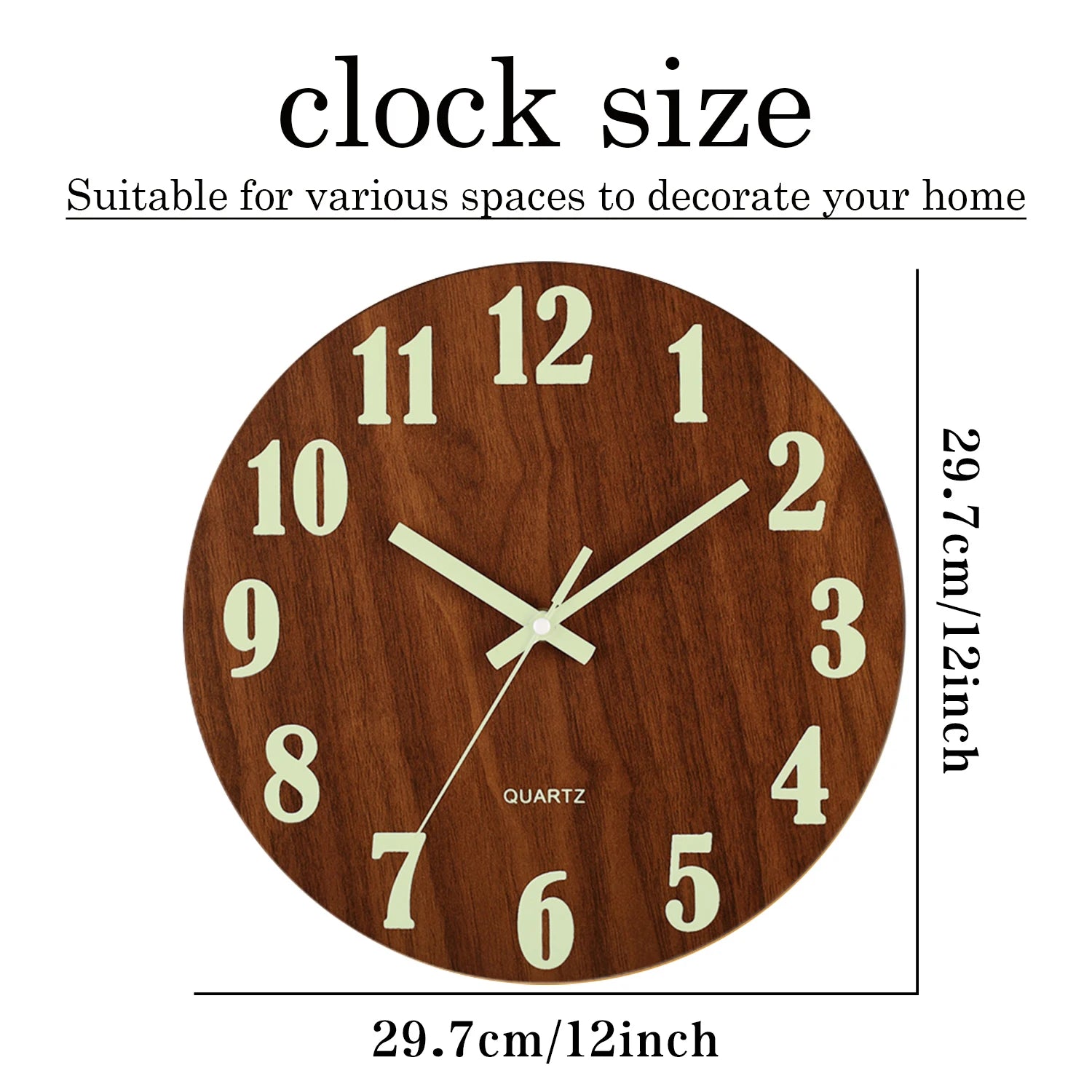 Nordic Luminous Silent Wooden Wall Clock