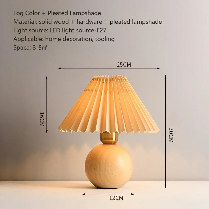 Nordic Table Lamps Ceramics Desk Lights Korean Rattan Bedside Night Light Pleated Lampshade Living Room Home Japanese Lighting