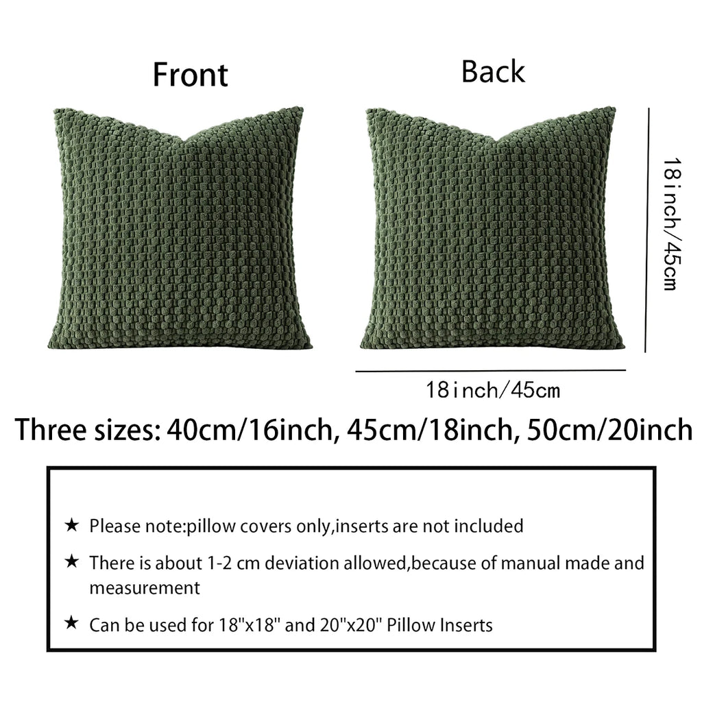 Striped Corduroy Boho Cushion Cover (Double-Sided, Square)
