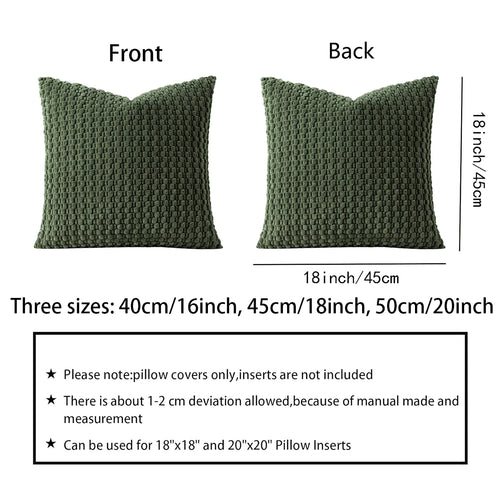 1pc Soft Boho style modern double-sided design pillows cover, Farmhouse Neutral Decorative Home Decor Striped Corduroy Square