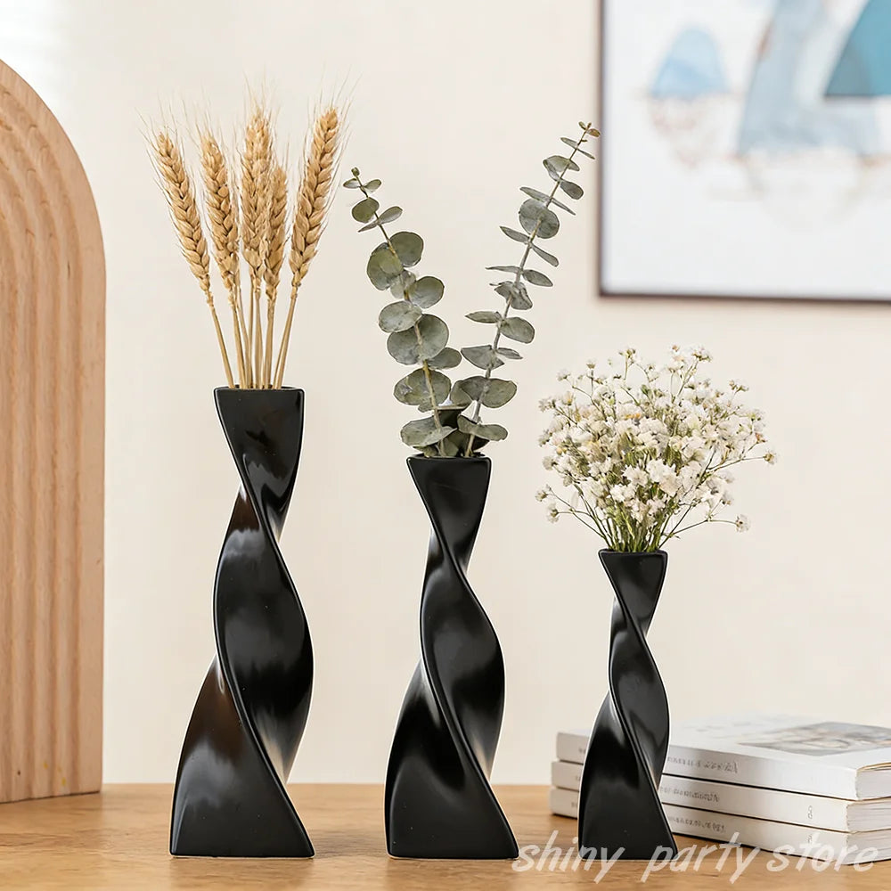 3pcs/Set Creative Simplicity Desktop Vase Alien Ceramic Vase Arrangement Ornaments Living Room Home Decoration Artistic Utensils