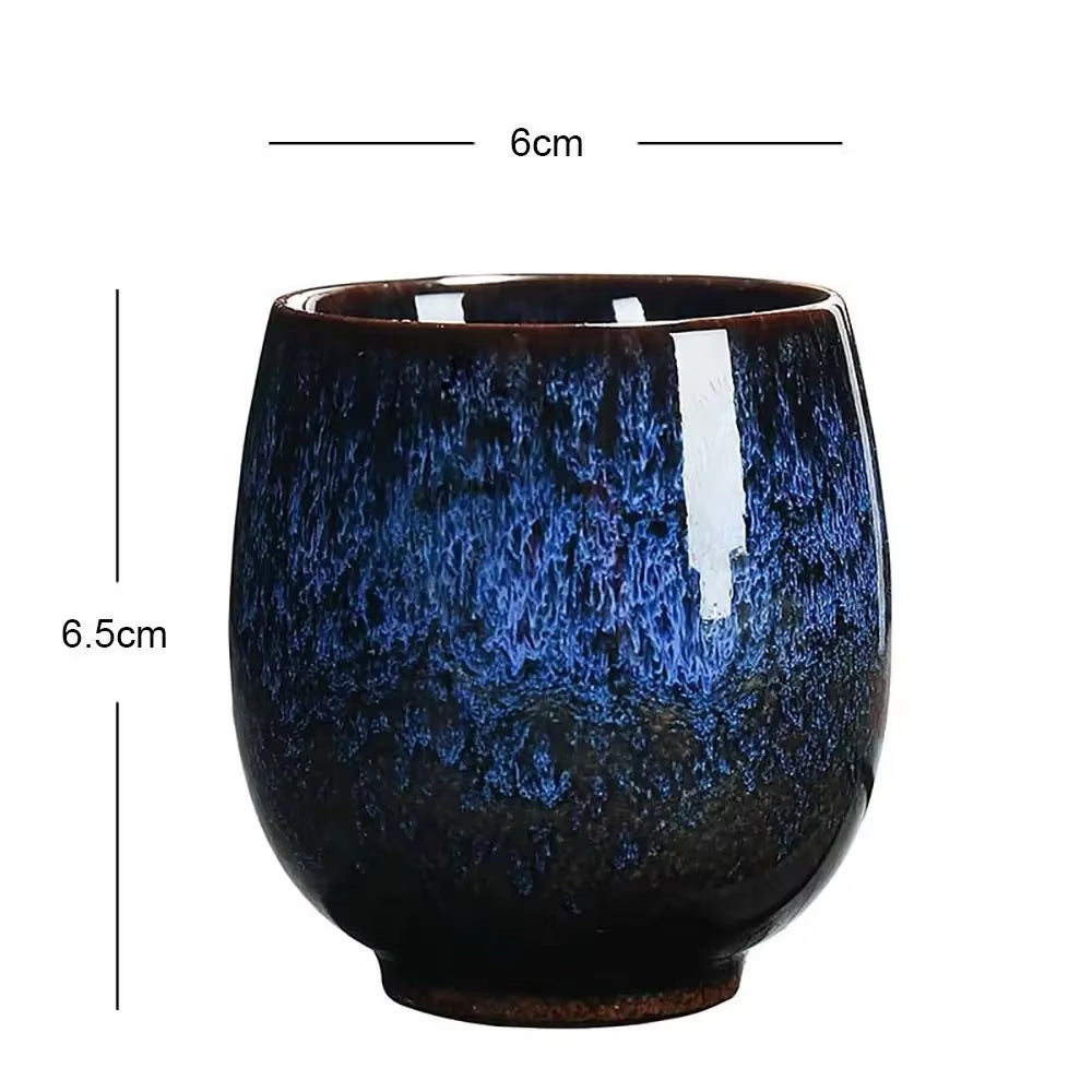Japanese Style Ceramic Tea Cup with Unique Pattern Kiln Transformation Espresso Coffee Mug for Kung Fu Tea Wine Drinkware